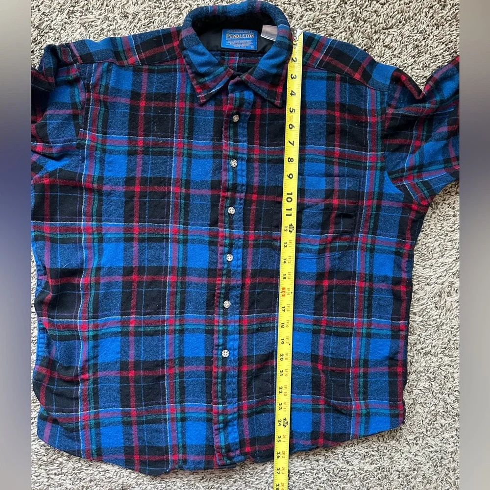 PENDLETON 100% Wool Plaid Shirt Women *Large* Made In USA *READ DESCRIPTION* - Picture 6 of 8